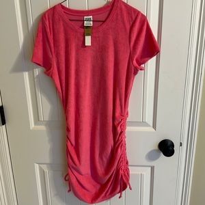Pink Terry cloth dress large new